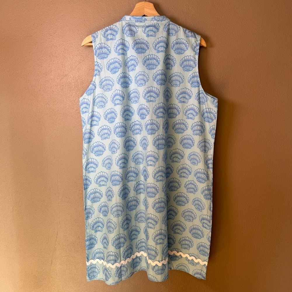Sail to Sable Blue Shell Short Ric Rac Mini Dress Size XL Nautical Boho Travel - Picture 13 of 15